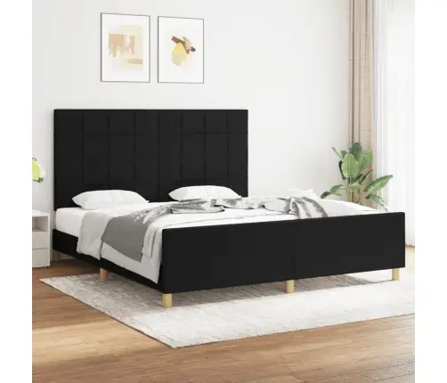 Voodiraam Ilma Madratsita, Must, 180X200 cm Kangas