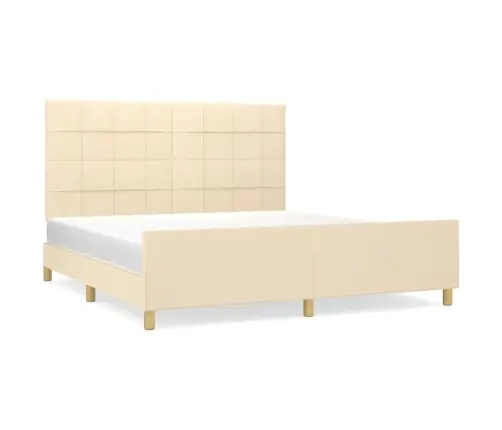 Gulta Bez Matrača, Krēmkrāsas, 180X200 Cm, Audums Vidaxl