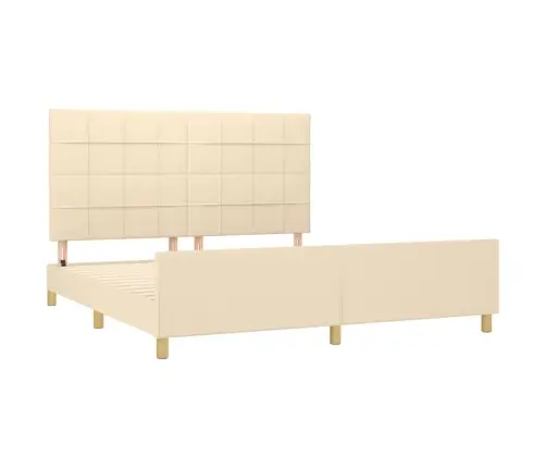 Gulta Bez Matrača, Krēmkrāsas, 180X200 Cm, Audums Vidaxl