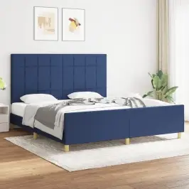 Lovos Rėmas Be Čiužinio, Mėlynos Spalvos, 180X200cm Audinys