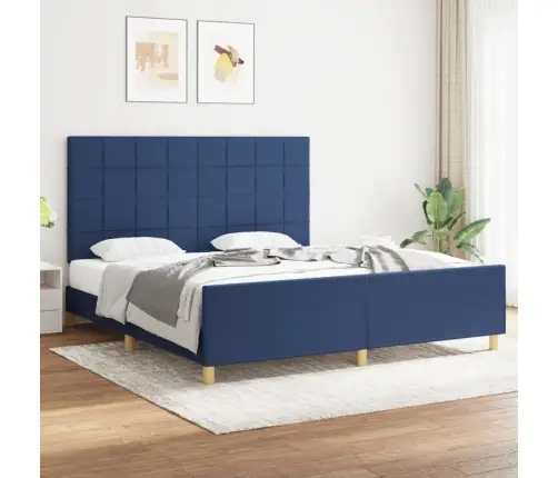 Lovos Rėmas Be Čiužinio, Mėlynos Spalvos, 180X200cm Audinys