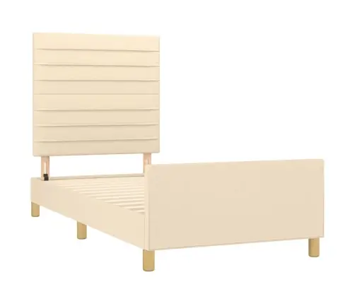 Gultas Rāmis Bez Matrača Krēma 80X200 Cm Auduma Vidaxl