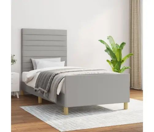 Lovos Rėmas Be Čiužinio, Šviesiai Pilkas, 90X190cm Audinys