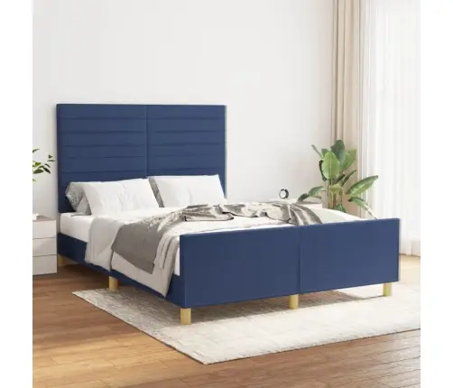 Gulta Bez Matrača, Zils, 140X200 Cm, Audums Vidaxl