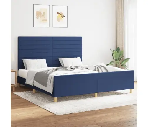 Lovos Rėmas Be Čiužinio, Mėlynos Spalvos, 160X200cm Audinys