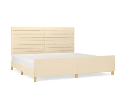 Gulta Bez Matrača, Krēmkrāsas, 200X200 Cm, Audums Vidaxl