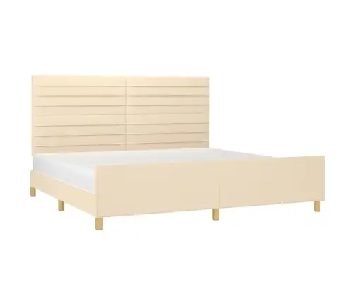 Gulta Bez Matrača, Krēmkrāsas, 200X200 Cm, Audums Vidaxl