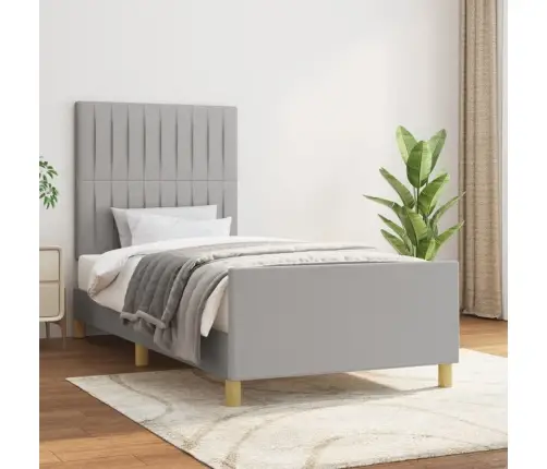 Gultas Rāmis Bez Matrača, Gaiši Pelēks, 100X200 Cm, Audums Vidaxl