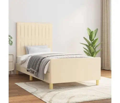 Lovos Rėmas Be Čiužinio, Kreminės Spalvos, 100X200cm Audinys