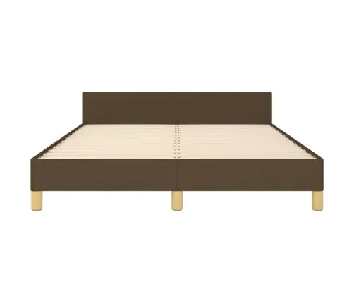 Gulta Bez Matrača, Tumši Brūns, 140X190 Cm, Audums Vidaxl