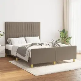 Gulta Bez Matrača, Pelēkbrūns, 140X190 Cm, Audums Vidaxl