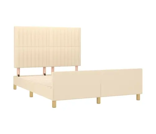 Gulta Bez Matrača, Krēmkrāsas, 140X190 Cm, Audums Vidaxl