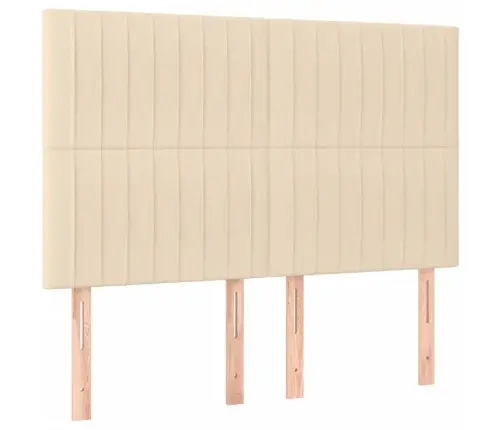 Gulta Bez Matrača, Krēmkrāsas, 140X190 Cm, Audums Vidaxl