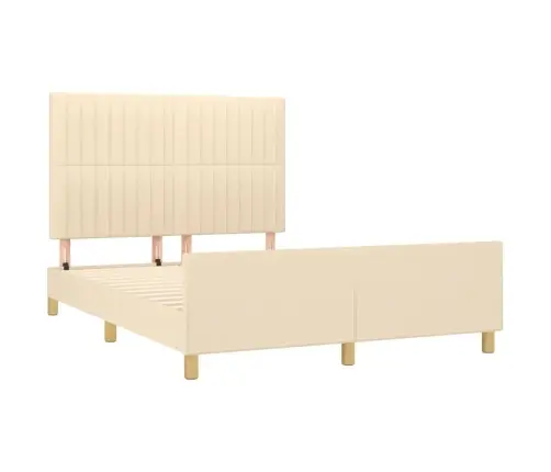 Gulta Bez Matrača, Krēmkrāsas, 140X200 Cm, Audums Vidaxl