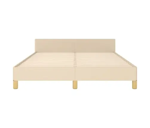 Gulta Bez Matrača, Krēmkrāsas, 140X200 Cm, Audums Vidaxl