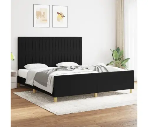 Lovos Rėmas Be Čiužinio, Juodos Spalvos, 180X200cm Audinys