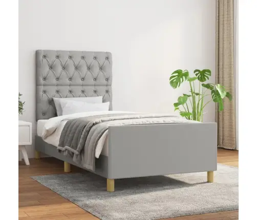 Gultas Rāmis Bez Matrača, Gaiši Pelēks, 80X200 Cm, Audums Vidaxl