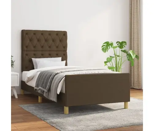 Gultas Rāmis Bez Matrača, Tumši Brūns, 80X200 Cm, Audums Vidaxl