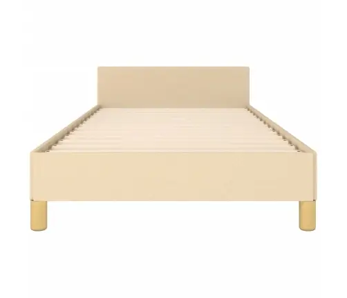 Gultas Rāmis Bez Matrača, Krēmkrāsas, 100X200 Cm, Audums Vidaxl