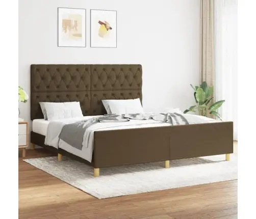 Lovos Rėmas Be Čiužinio, Tamsiai Rudas, 160X200cm Audinys