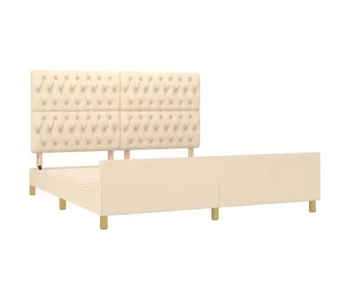 Gulta Bez Matrača, Krēmkrāsas, 180X200 Cm, Audums Vidaxl Gulta Bez Matrača, Krēmkrāsas, 180X200 Cm, Audums Vidaxl