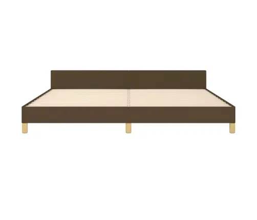 Gultas Rāmis Ar Galvgali, Tumši Brūns, 200X200 Cm, Audums Vidaxl
