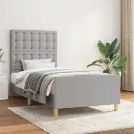 Voodiraam Ilma Madratsita, Helehall, 100X200 cm Kangas