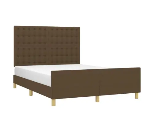Gulta Bez Matrača, Tumši Brūns, 140X190 Cm, Audums Vidaxl Gulta Bez Matrača, Tumši Brūns, 140X190 Cm, Audums Vidaxl