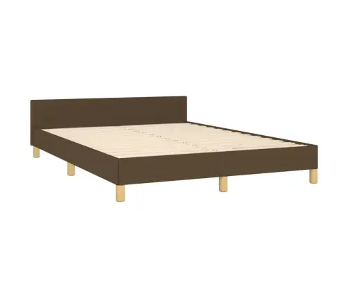 Gulta Bez Matrača, Tumši Brūns, 140X190 Cm, Audums Vidaxl Gulta Bez Matrača, Tumši Brūns, 140X190 Cm, Audums Vidaxl