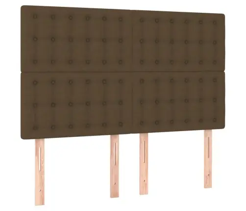 Gulta Bez Matrača, Tumši Brūns, 140X190 Cm, Audums Vidaxl Gulta Bez Matrača, Tumši Brūns, 140X190 Cm, Audums Vidaxl