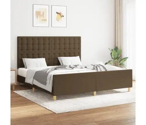 Gulta Bez Matrača, Tumši Brūns, 160X200 Cm, Audums Vidaxl