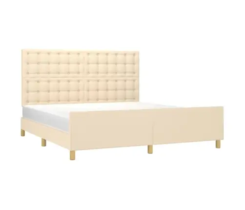 Gulta Bez Matrača, Krēmkrāsas, 160X200 Cm, Audums Vidaxl