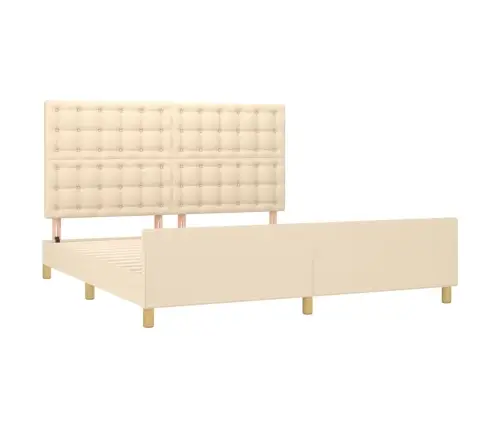 Gulta Bez Matrača, Krēmkrāsas, 160X200 Cm, Audums Vidaxl