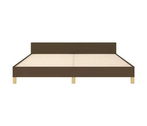 Gultas Rāmis Ar Galvgali, Tumši Brūns, 180X200 Cm, Audums Vidaxl