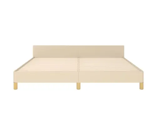 Voodiraam Peatsiga, Kreemjas, 180X200 cm Kangas