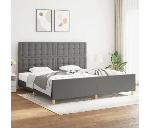 Gulta Bez Matrača, Tumši Pelēks, 200X200 Cm, Audums Vidaxl