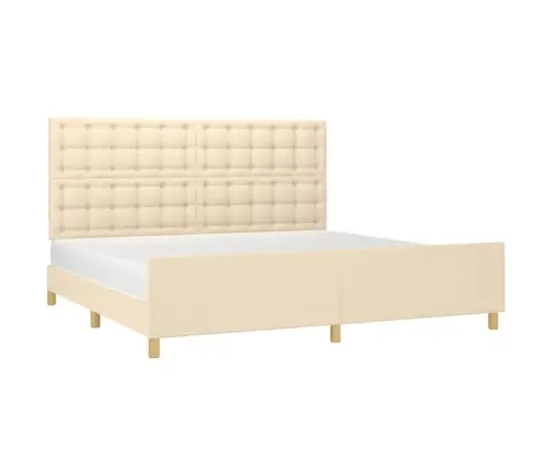 Gulta Bez Matrača, Krēmkrāsas, 200X200 Cm, Audums Vidaxl