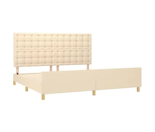 Gulta Bez Matrača, Krēmkrāsas, 200X200 Cm, Audums Vidaxl