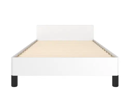 Voodiraam Peatsiga, Valge, 80X200 cm Kunstnahk