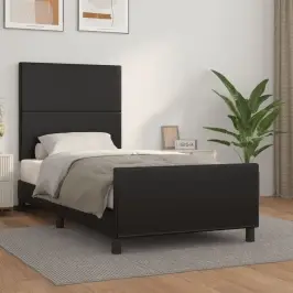 Lovos Rėmas Su Galvūgaliu, Juodos, 90X190cm Dirbtinė Oda Lovos Rėmas Su Galvūgaliu, Juodos, 90X190cm Dirbtinė Oda