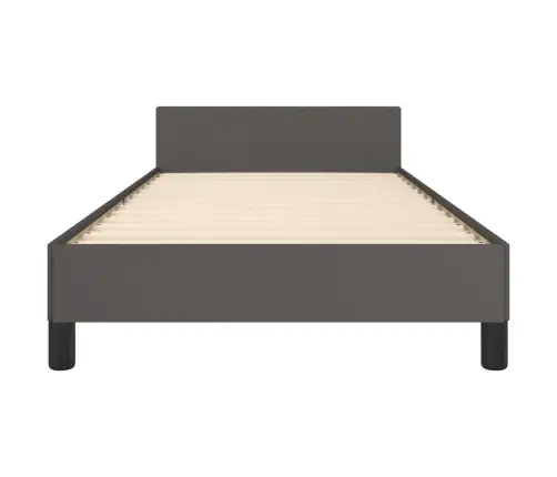 Lovos Rėmas Su Galvūgaliu, Pilkas, 90X200cm Dirbtinė Oda