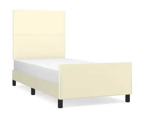 Lovos Rėmas Su Galvūgaliu, Kreminis, 100X200cm Dirbtinė Oda