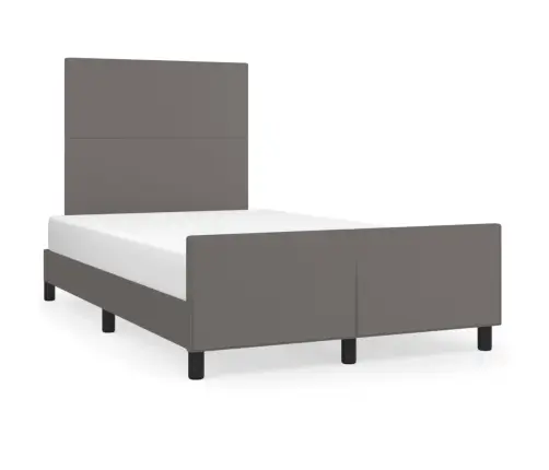 Lovos Rėmas Su Galvūgaliu, Pilka, 120 X 200 cm Dirbtinė Oda