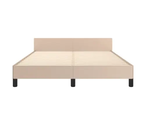 Gultas Rāmis Ar Galvgali, Kapučīno, 140X190 Cm, Mākslīgā Āda Vidaxl