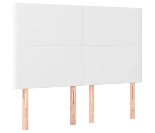 Voodiraam Peatsiga, Valge, 140X200 cm Kunstnahk