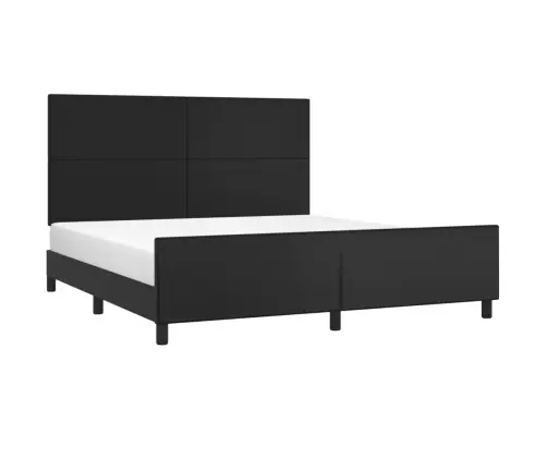 Lovos Rėmas Su Galvūgaliu, Juodos, 160X200cm Dirbtinė Oda