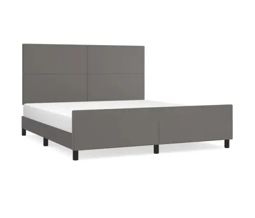 Lovos Rėmas Su Galvūgaliu, Pilkos, 160X200cm Dirbtinė Oda