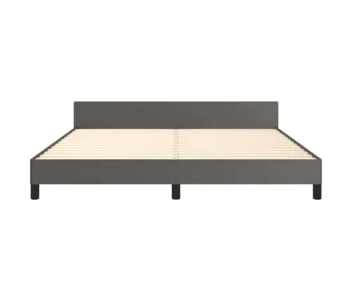 Lovos Rėmas Su Galvūgaliu, Pilkos, 160X200cm Dirbtinė Oda