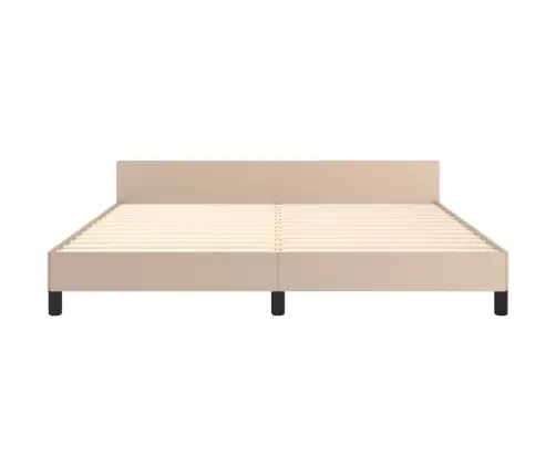 Voodiraam Peatsiga, Cappuccino, 160X200 cm Kunstnahk