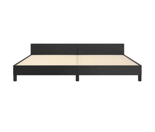 Voodiraam Peatsiga, Must, 200X200 cm Kunstnahk